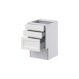 Hugo&Borg Riviera 18-in W x 30-in H x 21-in D Bright White 3-Drawer Base Fully Assembled Cabinet (Recessed Panel Style)