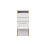 Hugo&Borg Riviera 15-in W x 30-in H x 21-in D Bright White 3-Drawer Base Fully Assembled Cabinet (Recessed Panel Style)