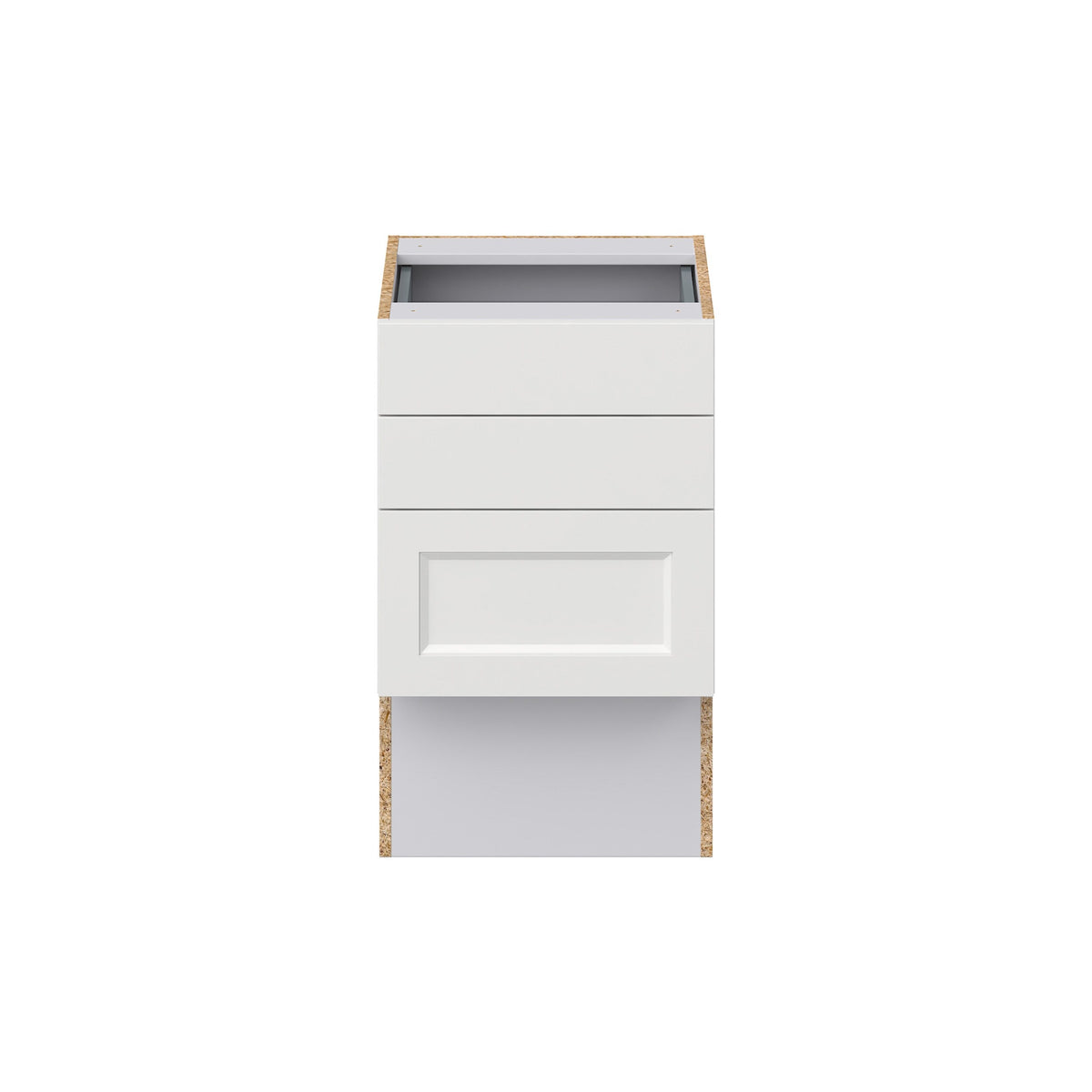 Hugo&Borg Riviera 18-in W x 30-in H x 21-in D Bright White 3-Drawer Base Fully Assembled Cabinet (Recessed Panel Style)