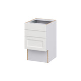 Hugo&Borg Riviera 18-in W x 30-in H x 21-in D Bright White 3-Drawer Base Fully Assembled Cabinet (Recessed Panel Style)