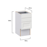 Hugo&Borg Riviera 15-in W x 30-in H x 21-in D Bright White 3-Drawer Base Fully Assembled Cabinet (Recessed Panel Style)