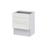 Hugo&Borg Riviera 24-in W x 30-in H x 21-in D Bright White 3-Drawer Base Fully Assembled Cabinet (Recessed Panel Style)