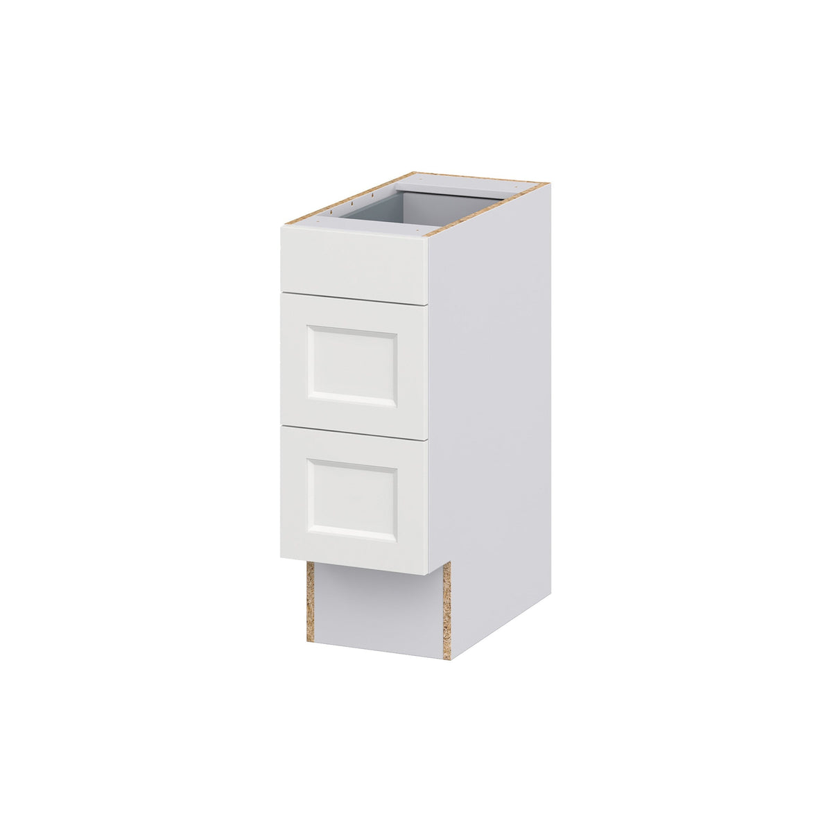 Hugo&Borg Riviera 12-in W x 32.5-in H x 24-in D Bright White 3-Drawer Base Fully Assembled Cabinet (Recessed Panel Style)