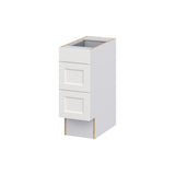 Hugo&Borg Riviera 12-in W x 32.5-in H x 24-in D Bright White 3-Drawer Base Fully Assembled Cabinet (Recessed Panel Style)