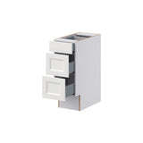 Hugo&Borg Riviera 12-in W x 32.5-in H x 24-in D Bright White 3-Drawer Base Fully Assembled Cabinet (Recessed Panel Style)