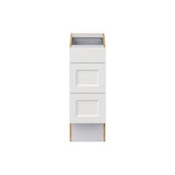 Hugo&Borg Riviera 12-in W x 32.5-in H x 24-in D Bright White 3-Drawer Base Fully Assembled Cabinet (Recessed Panel Style)