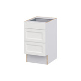 Hugo&Borg Riviera 18-in W x 32.5-in H x 24-in D Bright White 3-Drawer Base Fully Assembled Cabinet (Recessed Panel Style)