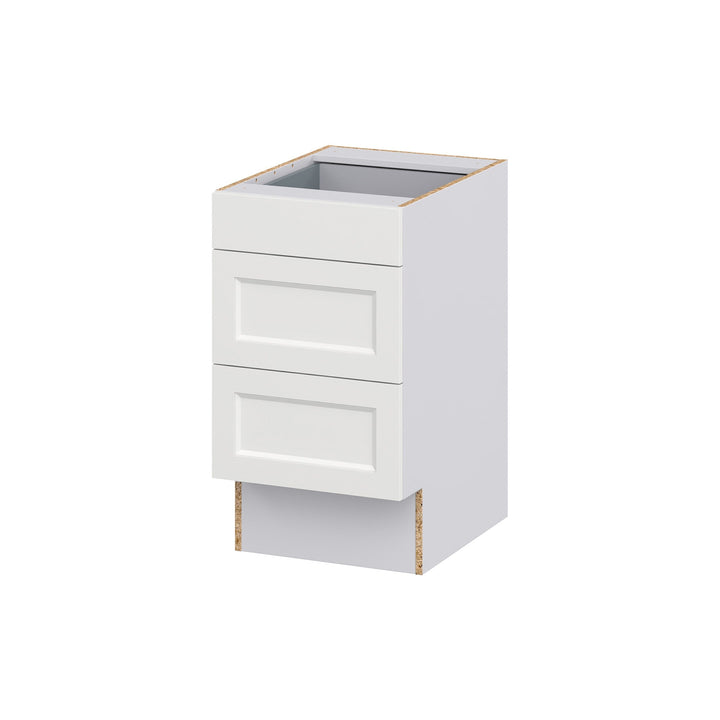 Hugo&Borg Riviera 18-in W x 32.5-in H x 24-in D Bright White 3-Drawer Base Fully Assembled Cabinet (Recessed Panel Style)
