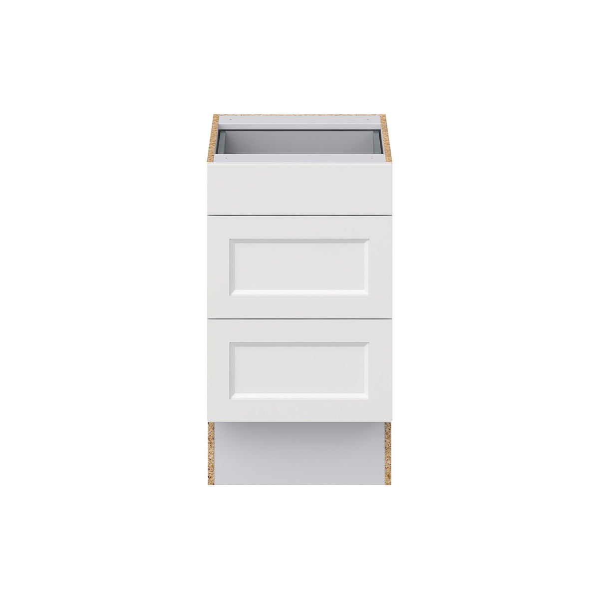 Hugo&Borg Riviera 18-in W x 32.5-in H x 24-in D Bright White 3-Drawer Base Fully Assembled Cabinet (Recessed Panel Style)