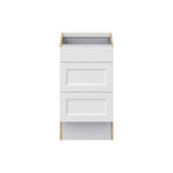 Hugo&Borg Riviera 18-in W x 32.5-in H x 24-in D Bright White 3-Drawer Base Fully Assembled Cabinet (Recessed Panel Style)