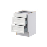 Hugo&Borg Riviera 21-in W x 32.5-in H x 24-in D Bright White 3-Drawer Base Fully Assembled Cabinet (Recessed Panel Style)