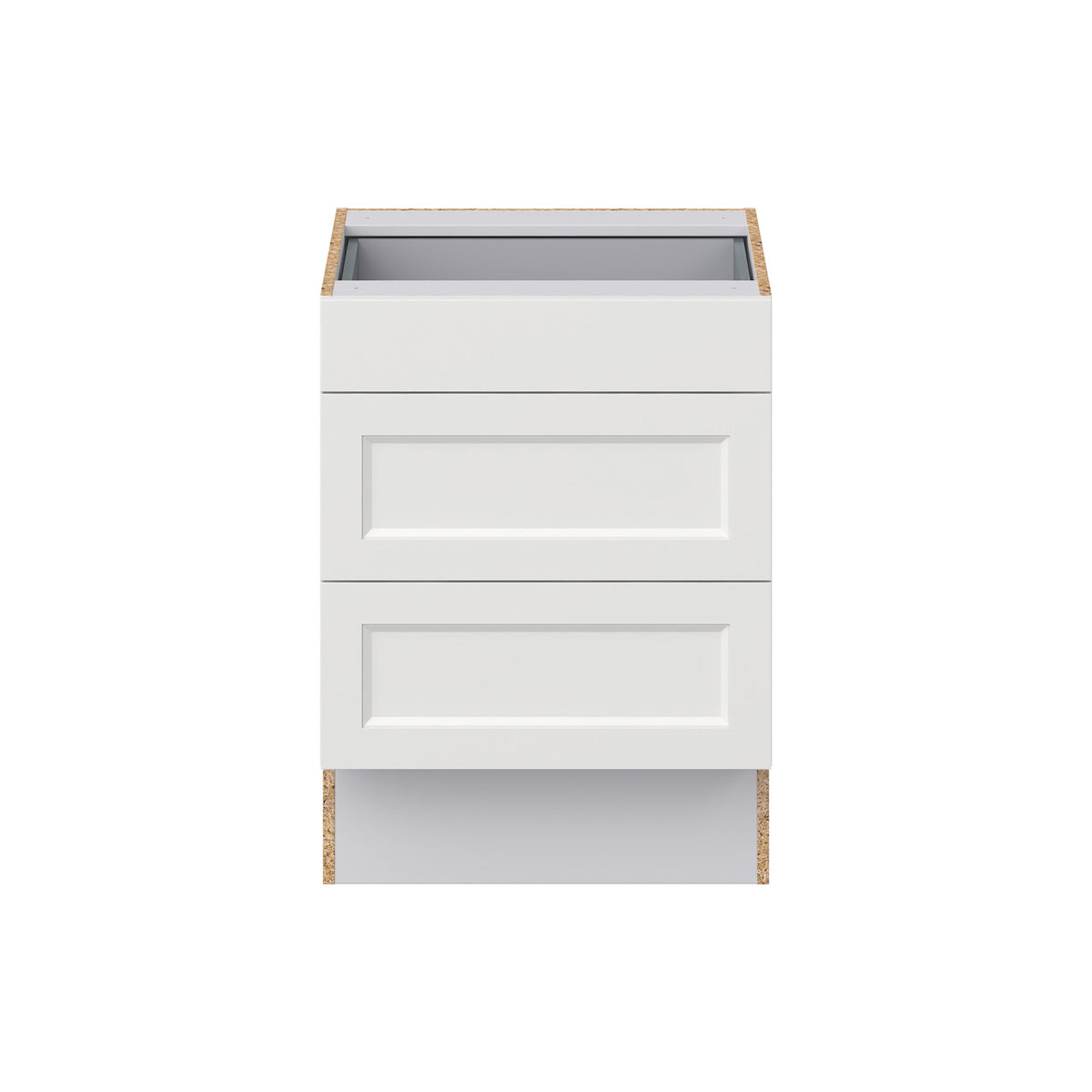 Hugo&Borg Riviera 24-in W x 32.5-in H x 24-in D Bright White 3-Drawer Base Fully Assembled Cabinet (Recessed Panel Style)