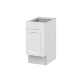Hugo&Borg Riviera 15-in W x 34.5-in H x 24-in D Bright White 1-Drawer Base Fully Assembled Cabinet (Recessed Panel Shaker Door Style)