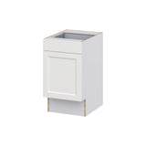 Hugo&Borg Riviera 18-in W x 34.5-in H x 25-in D Bright White 1-Drawer Base Fully Assembled Cabinet (Recessed Panel Shaker Door Style)