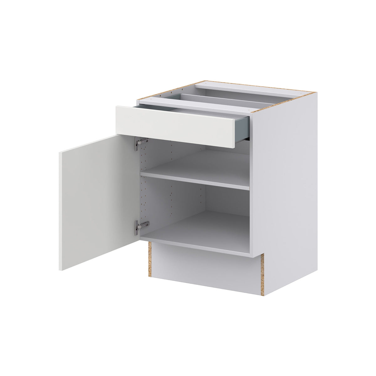 Hugo&Borg Riviera 24-in W x 34.5-in H x 24-in D Bright White 1-Drawer Base Fully Assembled Cabinet (Recessed Panel Shaker Door Style)