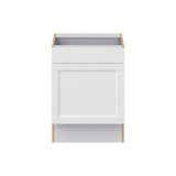 Hugo&Borg Riviera 24-in W x 34.5-in H x 24-in D Bright White 1-Drawer Base Fully Assembled Cabinet (Recessed Panel Shaker Door Style)