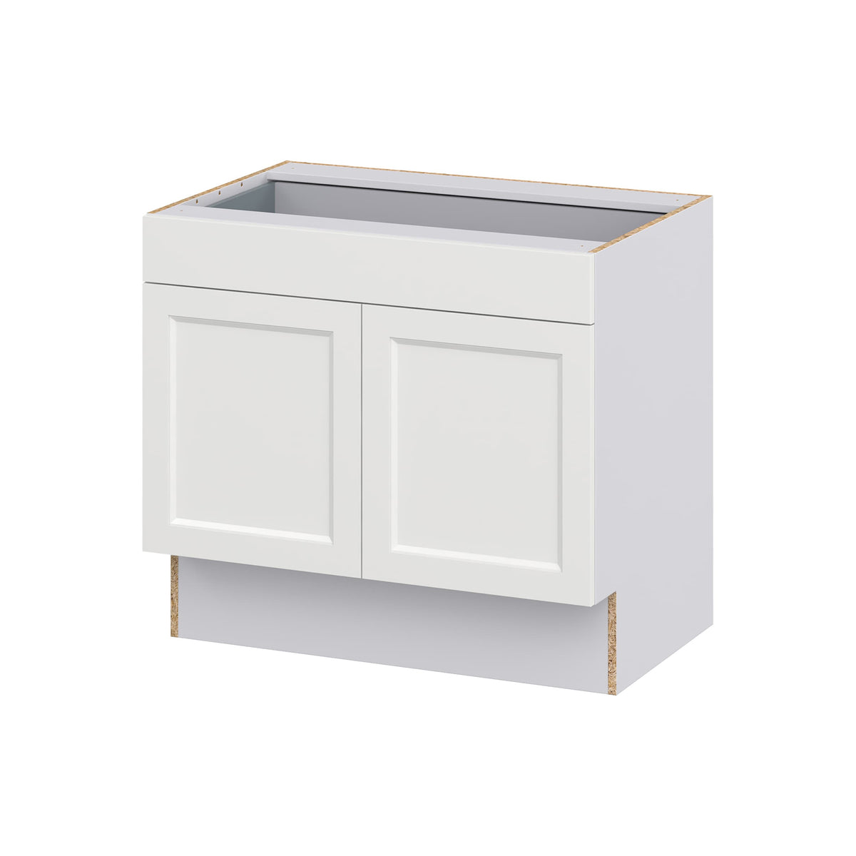 Hugo&Borg Riviera 36-in W x 32.5-in H x 24-in D Bright White 1-Drawer Base Fully Assembled Cabinet (Recessed Panel Shaker Style)