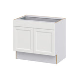 Hugo&Borg Riviera 36-in W x 32.5-in H x 24-in D Bright White 1-Drawer Base Fully Assembled Cabinet (Recessed Panel Shaker Style)