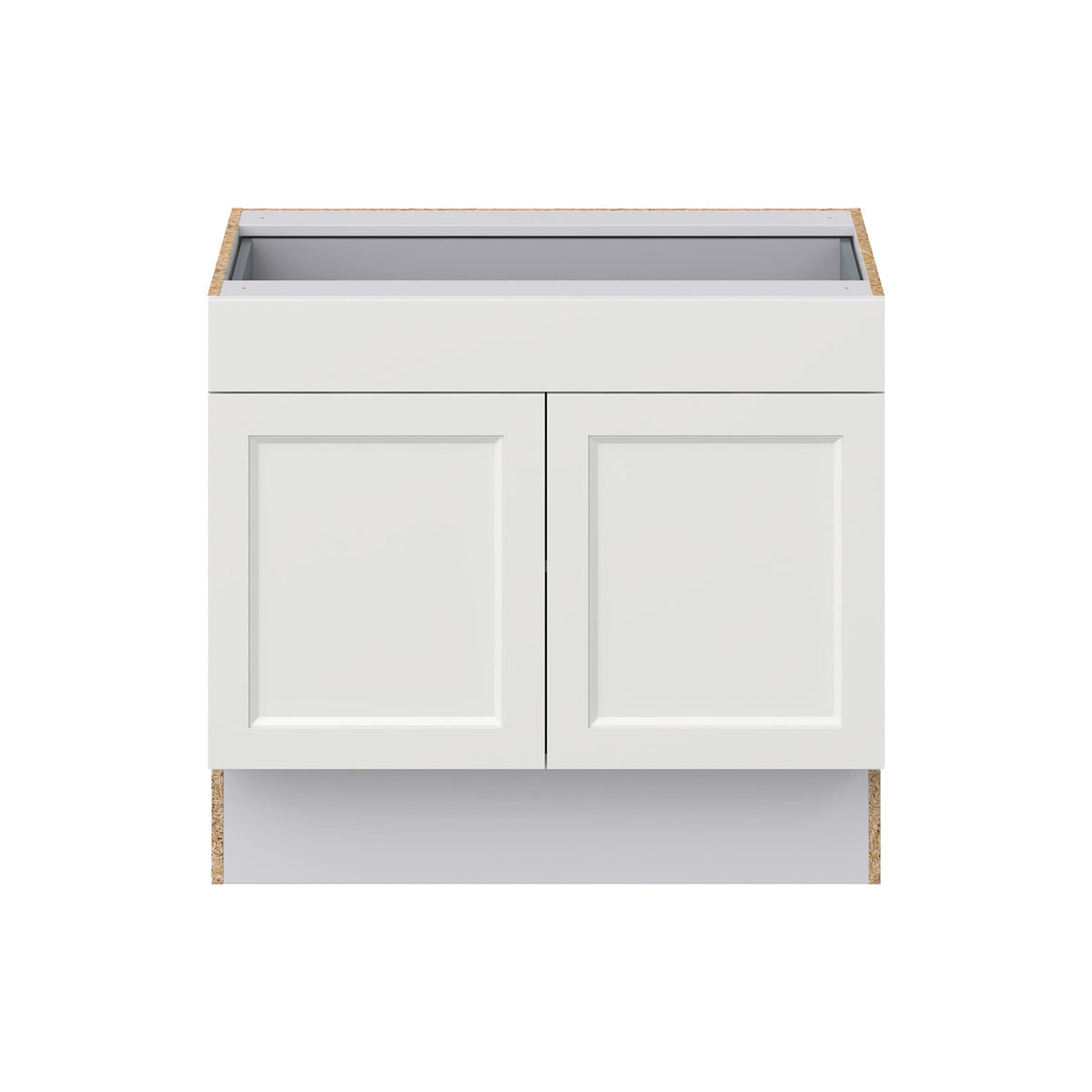 Hugo&Borg Riviera 36-in W x 32.5-in H x 24-in D Bright White 1-Drawer Base Fully Assembled Cabinet (Recessed Panel Shaker Style)