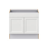 Hugo&Borg Riviera 36-in W x 32.5-in H x 24-in D Bright White 1-Drawer Base Fully Assembled Cabinet (Recessed Panel Shaker Style)