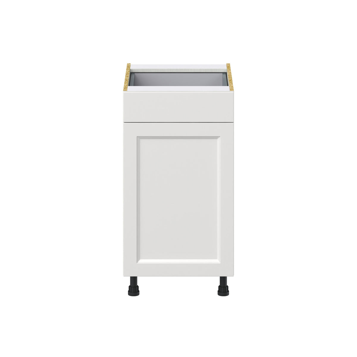 Hugo&Borg Riviera 18-in W x 34.5-in H x 24-in D Bright White 1-Drawer Pull-out Cabinet Base Fully Assembled Cabinet (Recessed Panel Style)