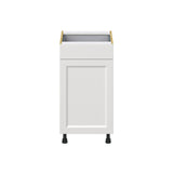 Hugo&Borg Riviera 18-in W x 34.5-in H x 24-in D Bright White 1-Drawer Pull-out Cabinet Base Fully Assembled Cabinet (Recessed Panel Style)