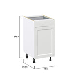 Hugo&Borg Riviera 18-in W x 34.5-in H x 24-in D Bright White 1-Drawer Pull-out Cabinet Base Fully Assembled Cabinet (Recessed Panel Style)