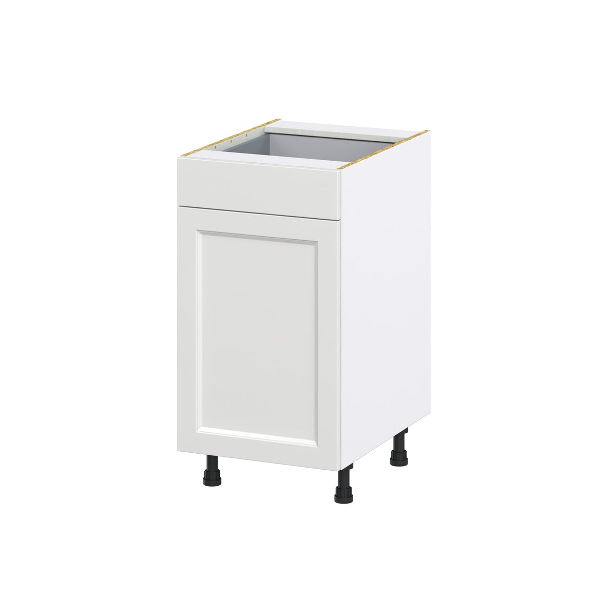 Hugo&Borg Riviera 18-in W x 34.5-in H x 24-in D Bright White 1-Drawer Pull-out Cabinet Base Fully Assembled Cabinet (Recessed Panel Style)