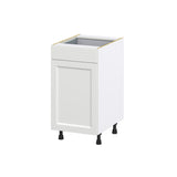 Hugo&Borg Riviera 18-in W x 34.5-in H x 24-in D Bright White 1-Drawer Pull-out Cabinet Base Fully Assembled Cabinet (Recessed Panel Style)