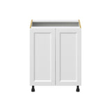 Hugo&Borg Riviera 27-in W x 34.5-in H x 24-in D Bright White Base Fully Assembled Cabinet (Recessed Panel Shaker Door Style)