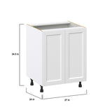 Hugo&Borg Riviera 27-in W x 34.5-in H x 24-in D Bright White Base Fully Assembled Cabinet (Recessed Panel Shaker Door Style)