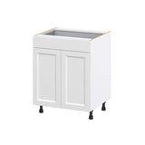 Hugo&Borg Riviera 27-in W x 34.5-in H x 24-in D Bright White 1-Drawer Base Fully Assembled Cabinet (Recessed Panel Shaker Style)