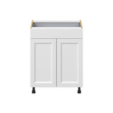 Hugo&Borg Riviera 27-in W x 34.5-in H x 24-in D Bright White 1-Drawer Base Fully Assembled Cabinet (Recessed Panel Shaker Style)