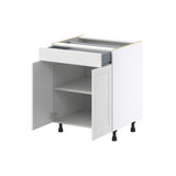 Hugo&Borg Riviera 27-in W x 34.5-in H x 24-in D Bright White 1-Drawer Base Fully Assembled Cabinet (Recessed Panel Shaker Style)