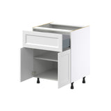 Hugo&Borg Riviera 27-in W x 34.5-in H x 25-in D Bright White 1-Drawer Base Fully Assembled Cabinet (Recessed Panel Shaker Style)