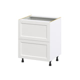 Hugo&Borg Riviera 27-in W x 34.5-in H x 24-in D Bright White 2-Drawer Base Fully Assembled Cabinet (Recessed Panel Style)