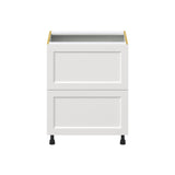 Hugo&Borg Riviera 27-in W x 34.5-in H x 24-in D Bright White 2-Drawer Base Fully Assembled Cabinet (Recessed Panel Style)