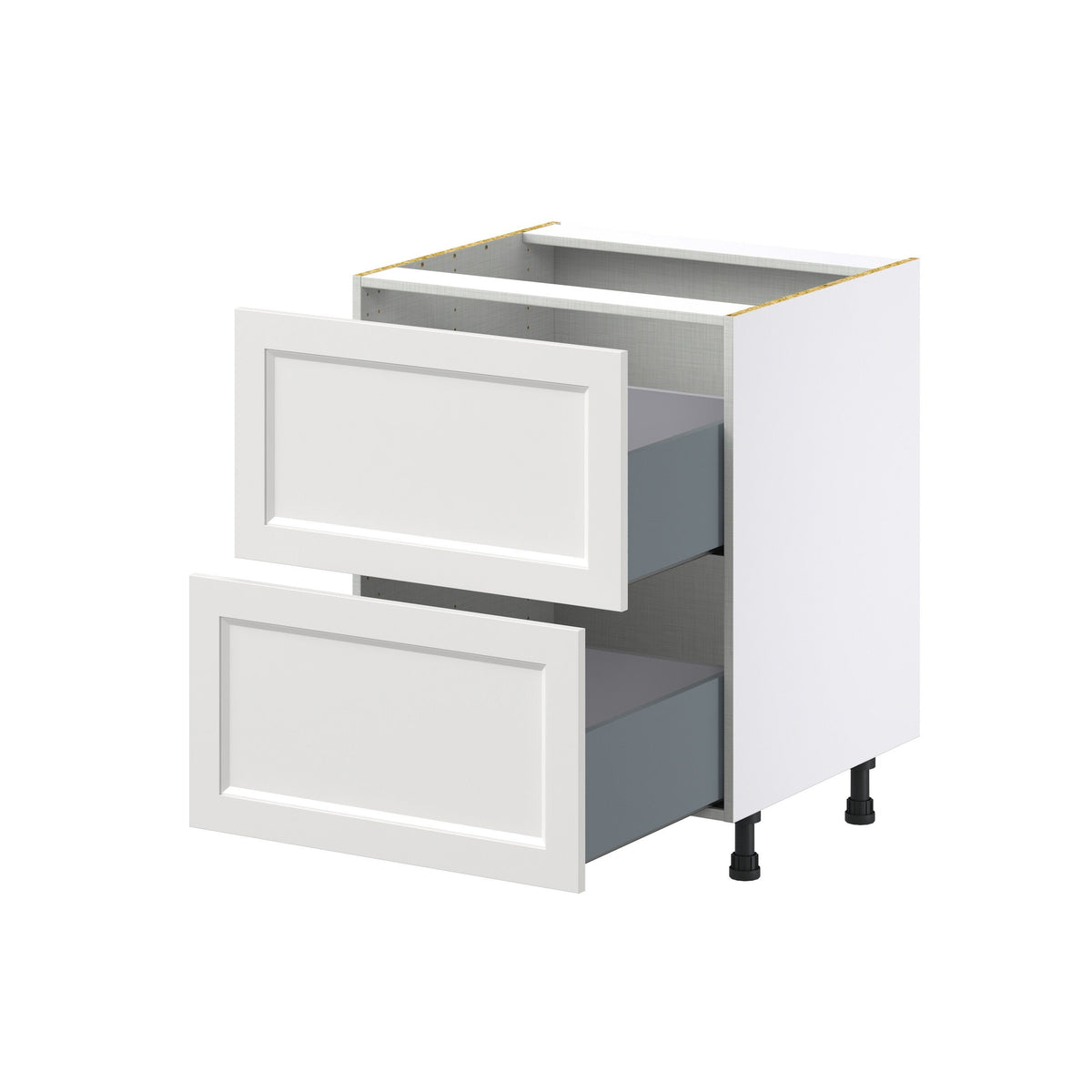 Hugo&Borg Riviera 27-in W x 34.5-in H x 24-in D Bright White 2-Drawer Base Fully Assembled Cabinet (Recessed Panel Style)