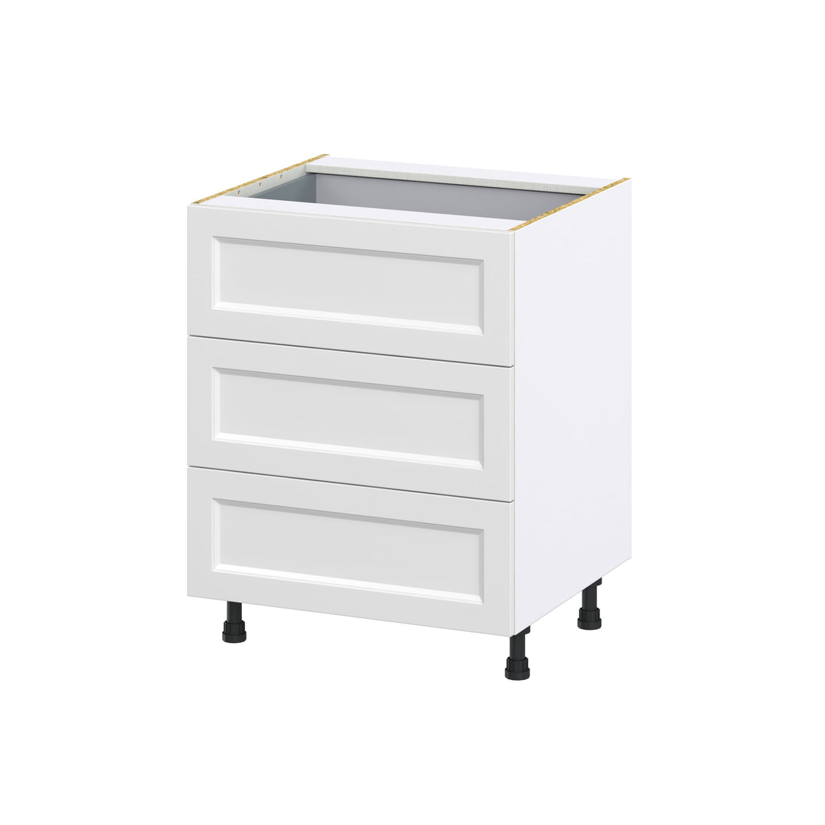 Hugo&Borg Riviera 27-in W x 34.5-in H x 24-in D Bright White 4-Drawer Base Fully Assembled Cabinet (Recessed Panel Style)