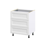 Hugo&Borg Riviera 27-in W x 34.5-in H x 24-in D Bright White 4-Drawer Base Fully Assembled Cabinet (Recessed Panel Style)