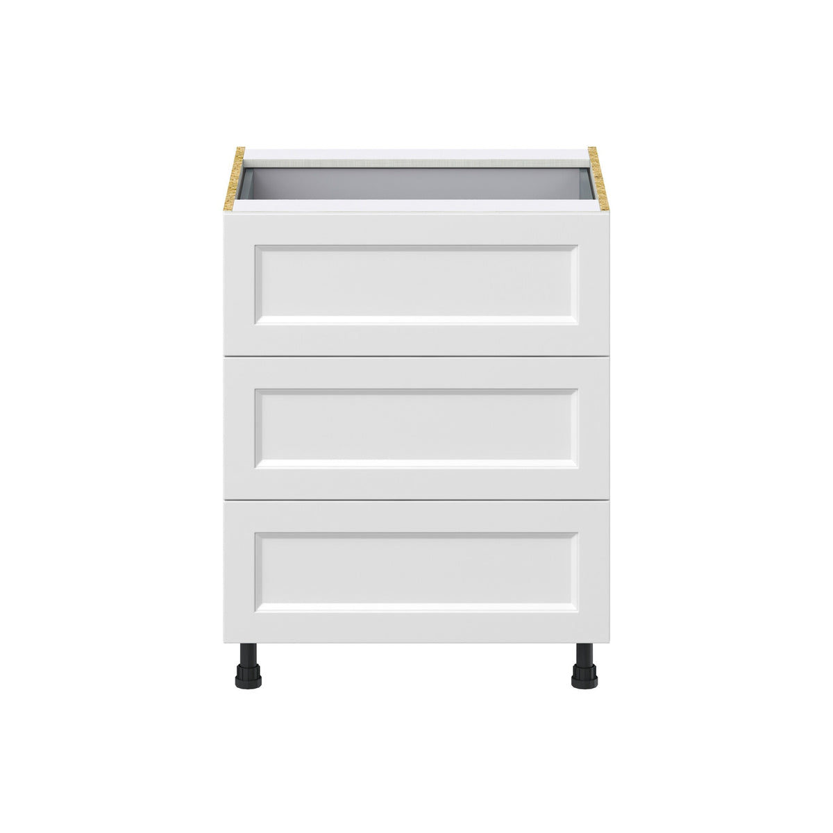 Hugo&Borg Riviera 27-in W x 34.5-in H x 24-in D Bright White 4-Drawer Base Fully Assembled Cabinet (Recessed Panel Style)