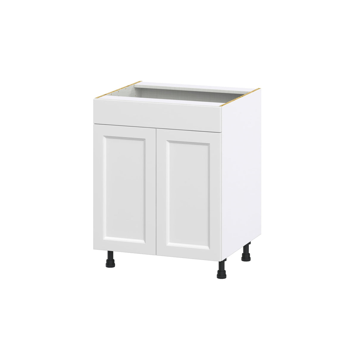 Hugo&Borg Riviera 27-in W x 34.5-in H x 24-in D Bright White Sink Base Fully Assembled Cabinet (Recessed Panel Shaker Style)