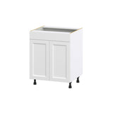 Hugo&Borg Riviera 27-in W x 34.5-in H x 24-in D Bright White Sink Base Fully Assembled Cabinet (Recessed Panel Shaker Style)