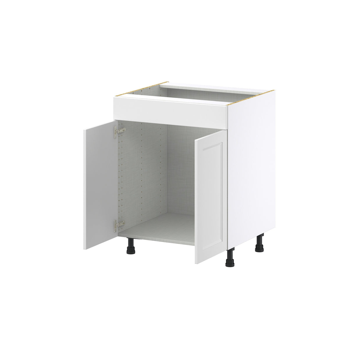 Hugo&Borg Riviera 27-in W x 34.5-in H x 24-in D Bright White Sink Base Fully Assembled Cabinet (Recessed Panel Shaker Style)
