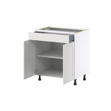 Hugo&Borg Riviera 33-in W x 34.5-in H x 24-in D Bright White 1-Drawer Base Fully Assembled Cabinet (Recessed Panel Shaker Style)