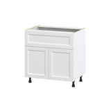 Hugo&Borg Riviera 33-in W x 34.5-in H x 25-in D Bright White 1-Drawer Base Fully Assembled Cabinet (Recessed Panel Shaker Style)