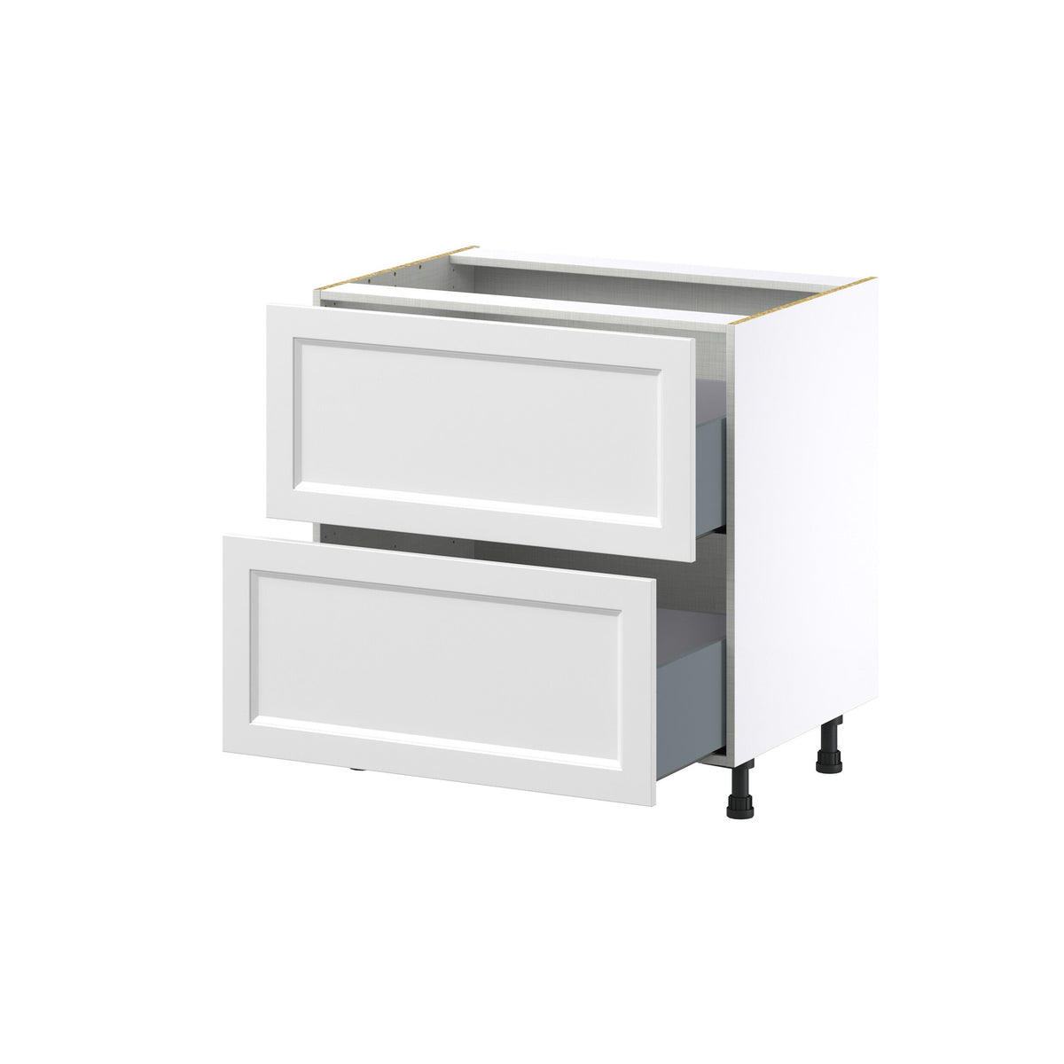 Hugo&Borg Riviera 33-in W x 34.5-in H x 24-in D Bright White 2-Drawer Base Fully Assembled Cabinet (Recessed Panel Style)