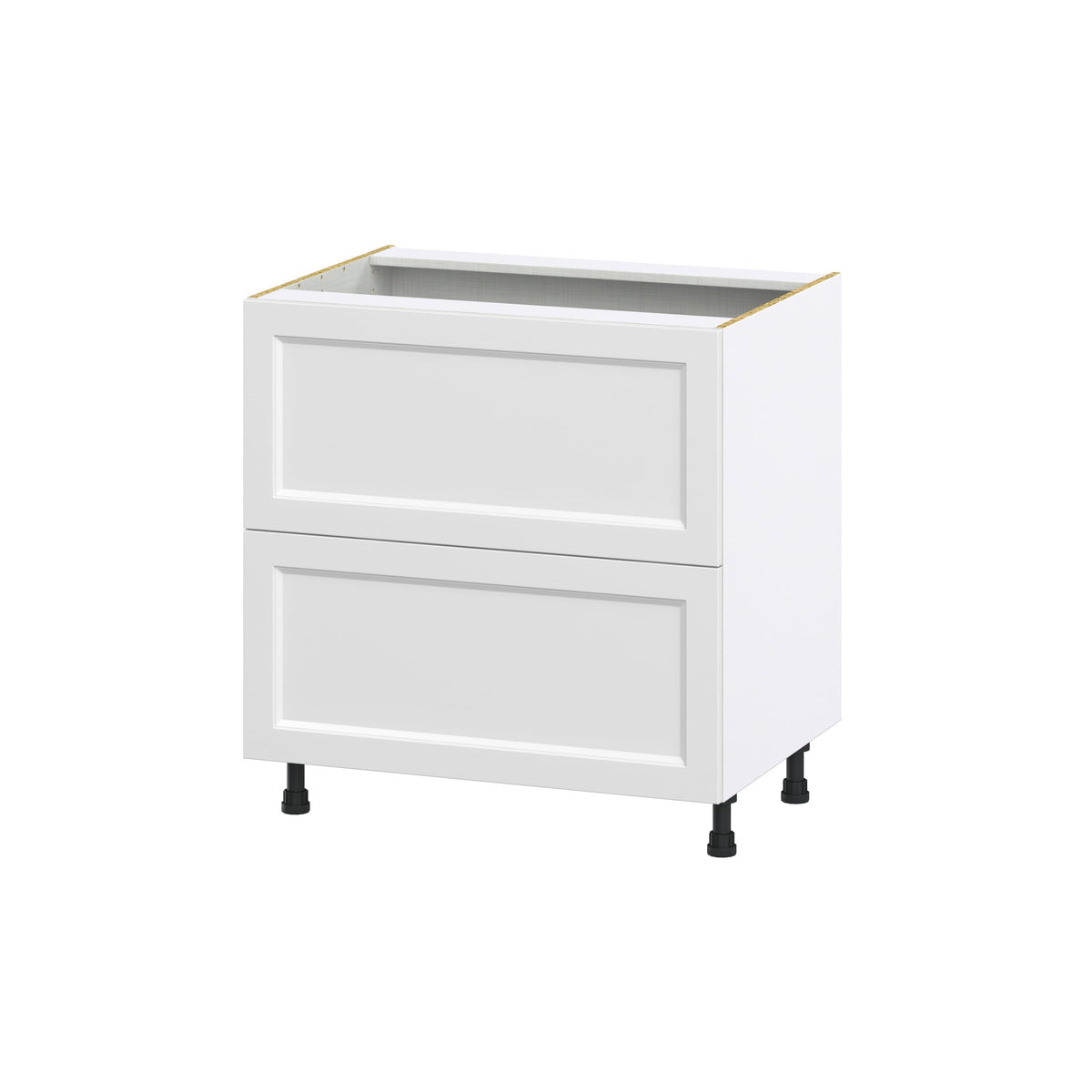 Hugo&Borg Riviera 33-in W x 34.5-in H x 24-in D Bright White 2-Drawer Base Fully Assembled Cabinet (Recessed Panel Style)