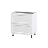 Hugo&Borg Riviera 33-in W x 34.5-in H x 24-in D Bright White 2-Drawer Base Fully Assembled Cabinet (Recessed Panel Style)