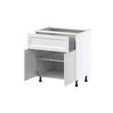 Hugo&Borg Riviera 33-in W x 34.5-in H x 25-in D Bright White 1-Drawer Base Fully Assembled Cabinet (Recessed Panel Shaker Style)